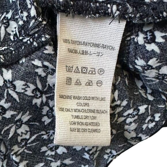 Free People Black/White Floral Mini Straight Dress Women's Size Small | 32-20-3 - Picture 4 of 6